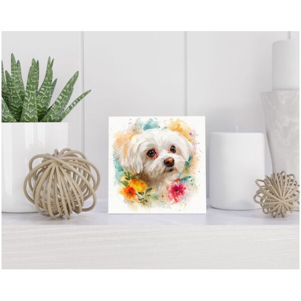 Tegel 15x15 cm Maltese Dog
