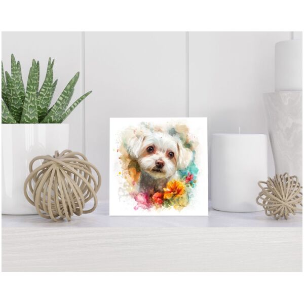 Tegel 15x15 cm Maltese Dog