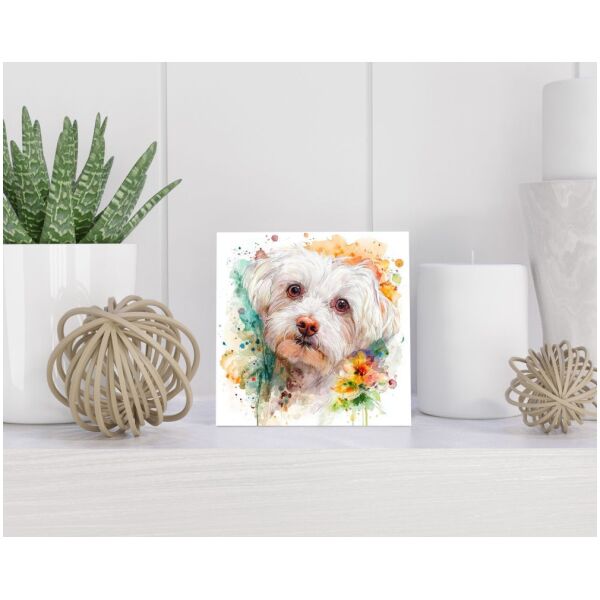 Tegel 15x15 cm Maltese Dog