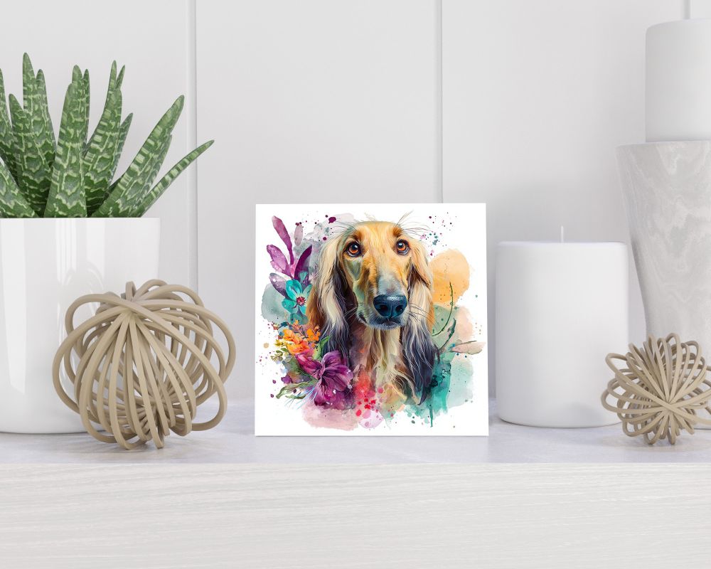 Tegel 15X15 Cm Met Afghaanse Windhond Cadeau Decoratie | Tegeltjes Met Tekst | Tegeltjes Met Spreuken | Collega | Oma | Opa | Pensioen | Mama | Papa | Vriend Tegel 15x15 cm Afghaanse Windhond