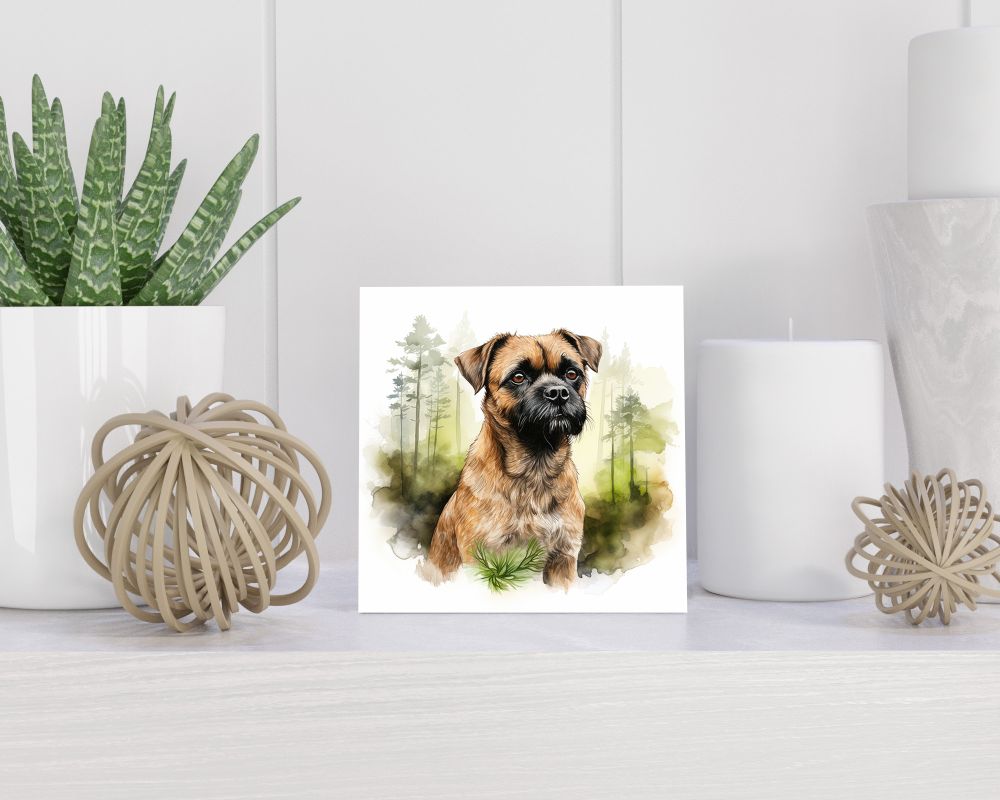 Tegel 15X15 Cm Met Border Terriër Cadeau Decoratie | Tegeltjes Met Tekst | Tegeltjes Met Spreuken | Collega | Oma | Opa | Pensioen | Mama | Papa | Vriend Tegel 15x15 cm Border Terriër