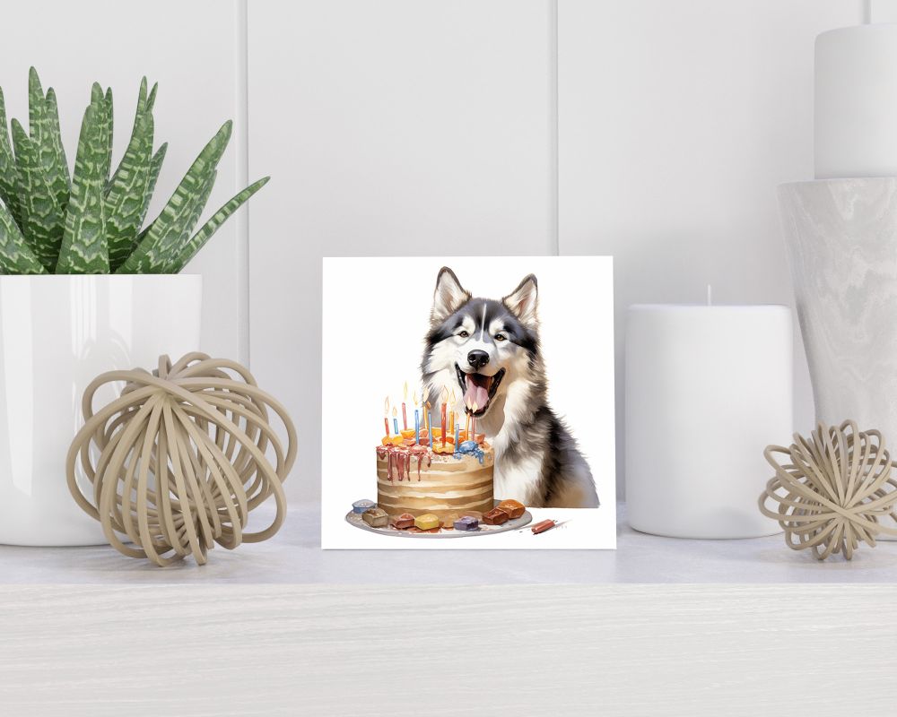 Tegel 15X15 Cm Met Alaskan Malamute Cadeau Decoratie | Tegeltjes Met Tekst | Tegeltjes Met Spreuken | Collega | Oma | Opa | Pensioen | Mama | Papa | Vriend Tegel 15x15 cm Alaskan Malamute