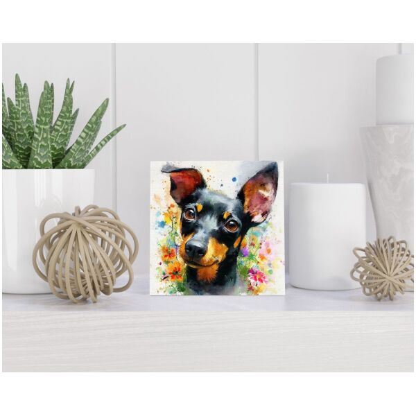 Tegel 15X15 Cm Met Manchester Terriër Cadeau Decoratie | Tegeltjes Met Tekst | Tegeltjes Met Spreuken | Collega | Oma | Opa | Pensioen | Mama | Papa | Vriend Tegel 15x15 cm Manchester Terriër