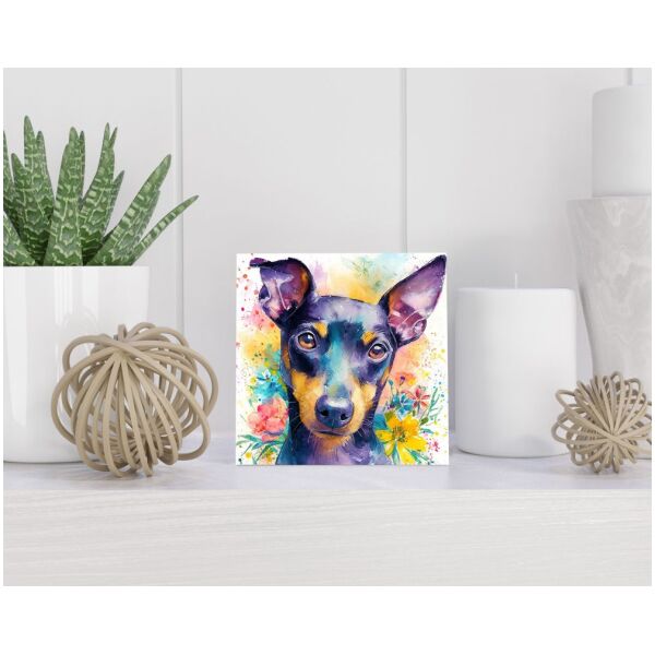 Tegel 15X15 Cm Met Manchester Terriër Cadeau Decoratie | Tegeltjes Met Tekst | Tegeltjes Met Spreuken | Collega | Oma | Opa | Pensioen | Mama | Papa | Vriend Tegel 15x15 cm Manchester Terriër