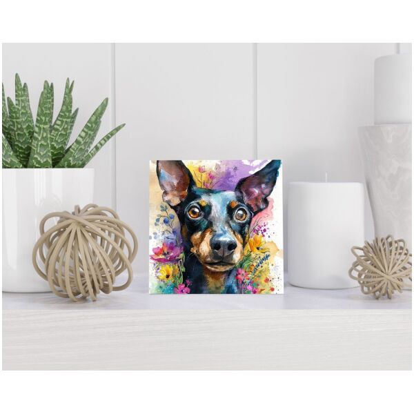 Tegel 15X15 Cm Met Manchester Terriër Cadeau Decoratie | Tegeltjes Met Tekst | Tegeltjes Met Spreuken | Collega | Oma | Opa | Pensioen | Mama | Papa | Vriend Tegel 15x15 cm Manchester Terriër