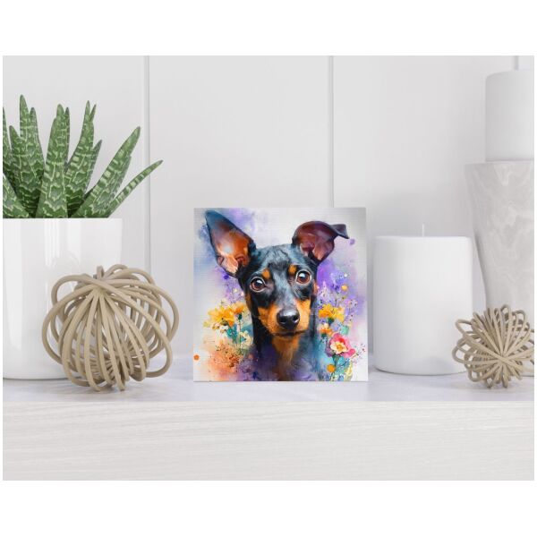 Tegel 15X15 Cm Met Manchester Terriër Cadeau Decoratie | Tegeltjes Met Tekst | Tegeltjes Met Spreuken | Collega | Oma | Opa | Pensioen | Mama | Papa | Vriend Tegel 15x15 cm Manchester Terriër