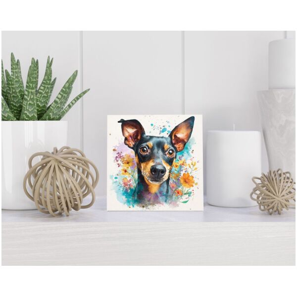 Tegel 15X15 Cm Met Dwergpinscher Cadeau Decoratie | Tegeltjes Met Tekst | Tegeltjes Met Spreuken | Collega | Oma | Opa | Pensioen | Mama | Papa | Vriend Tegel 15x15 cm Dwergpinscher