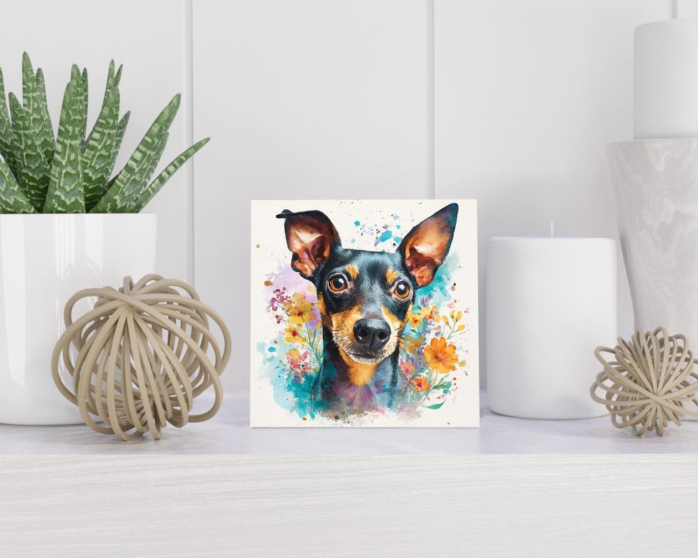 Tegel 15X15 Cm Met Dwergpinscher Cadeau Decoratie | Tegeltjes Met Tekst | Tegeltjes Met Spreuken | Collega | Oma | Opa | Pensioen | Mama | Papa | Vriend Tegel 15x15 cm Dwergpinscher