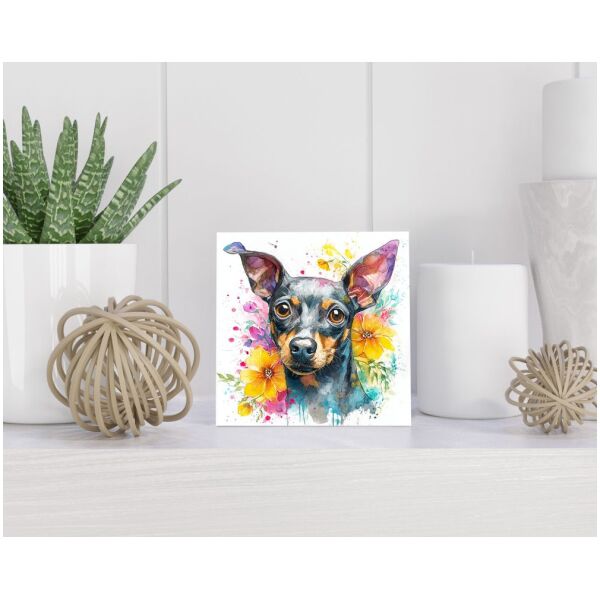 Tegel 15x15 cm Dwergpinscher