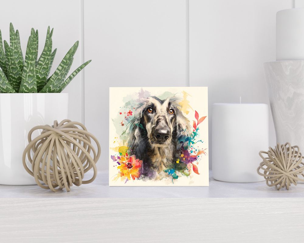 Tegel 15X15 Cm Met Afghaanse Windhond Cadeau Decoratie | Tegeltjes Met Tekst | Tegeltjes Met Spreuken | Collega | Oma | Opa | Pensioen | Mama | Papa | Vriend Tegel 15x15 cm Afghaanse Windhond
