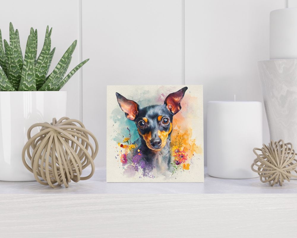 Tegel 15X15 Cm Met Dwergpinscher Cadeau Decoratie | Tegeltjes Met Tekst | Tegeltjes Met Spreuken | Collega | Oma | Opa | Pensioen | Mama | Papa | Vriend Tegel 15x15 cm Dwergpinscher