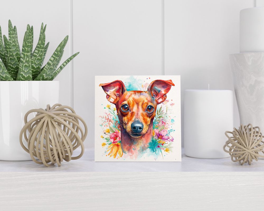 Tegel 15X15 Cm Met Dwergpinscher Cadeau Decoratie | Tegeltjes Met Tekst | Tegeltjes Met Spreuken | Collega | Oma | Opa | Pensioen | Mama | Papa | Vriend Tegel 15x15 cm Dwergpinscher
