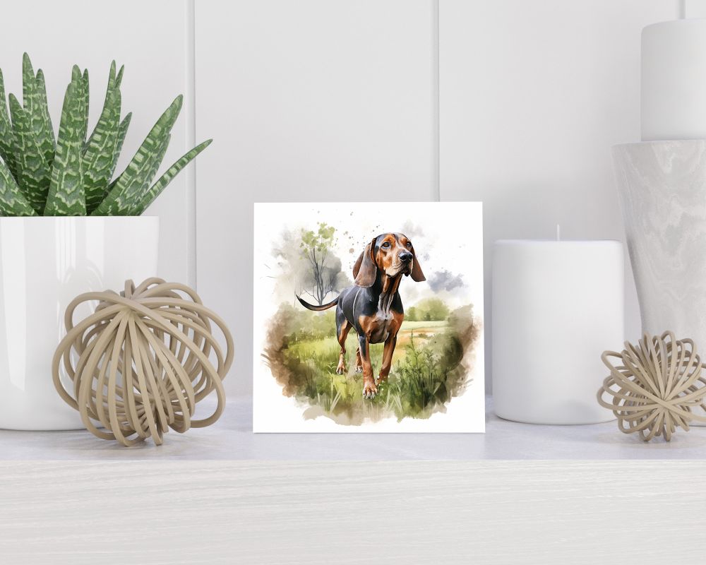 Tegel 15X15 Cm Met Coonhound Cadeau Decoratie | Tegeltjes Met Tekst | Tegeltjes Met Spreuken | Collega | Oma | Opa | Pensioen | Mama | Papa | Vriend Tegel 15x15 cm Coonhound