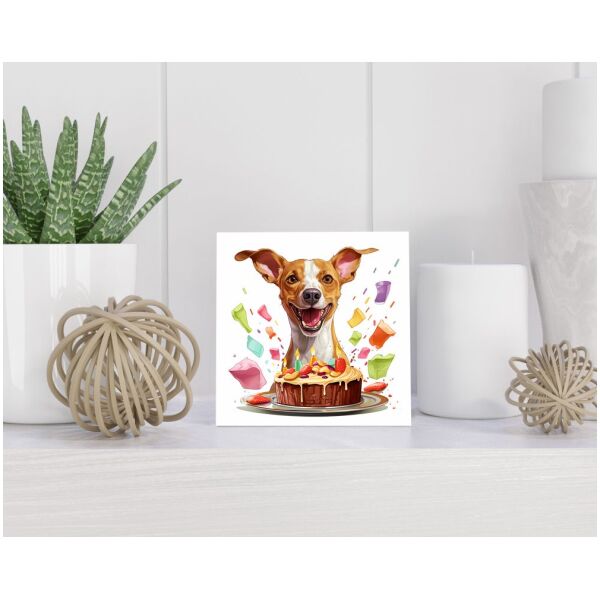 Tegel 15X15 Cm Met Podenco Ibicenco Cadeau Decoratie | Tegeltjes Met Tekst | Tegeltjes Met Spreuken | Collega | Oma | Opa | Pensioen | Mama | Papa | Vriend Tegel 15x15 cm Podenco Ibicenco