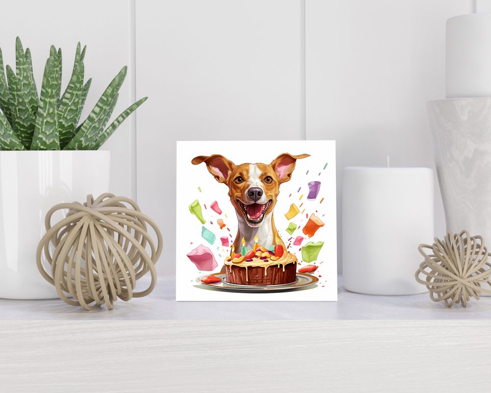 Tegel 15X15 Cm Met Podenco Ibicenco Cadeau Decoratie | Tegeltjes Met Tekst | Tegeltjes Met Spreuken | Collega | Oma | Opa | Pensioen | Mama | Papa | Vriend Tegel 15x15 cm Podenco Ibicenco