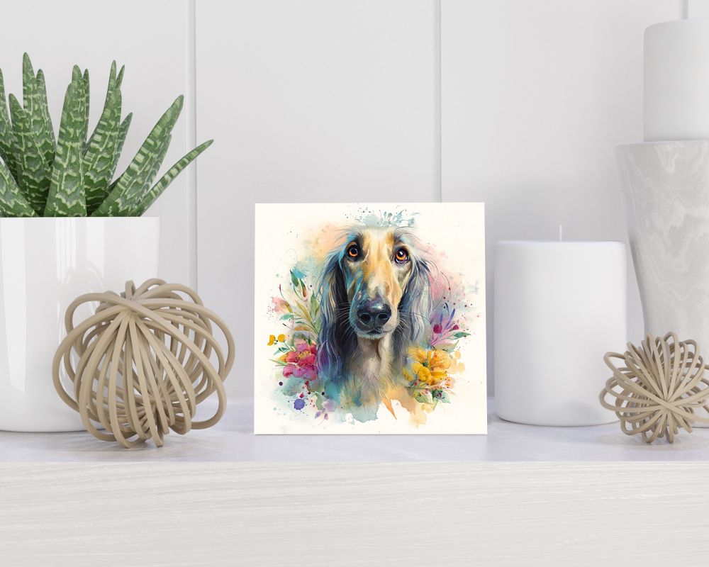 Tegel 15X15 Cm Met Afghaanse Windhond Cadeau Decoratie | Tegeltjes Met Tekst | Tegeltjes Met Spreuken | Collega | Oma | Opa | Pensioen | Mama | Papa | Vriend Tegel 15x15 cm Afghaanse Windhond