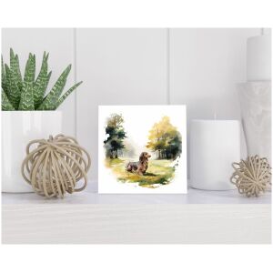 Tegel 15x15 cm Teckel Langhaar