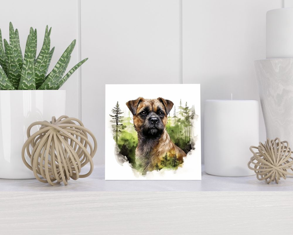 Tegel 15X15 Cm Met Border Terriër Cadeau Decoratie | Tegeltjes Met Tekst | Tegeltjes Met Spreuken | Collega | Oma | Opa | Pensioen | Mama | Papa | Vriend Tegel 15x15 cm Border Terriër