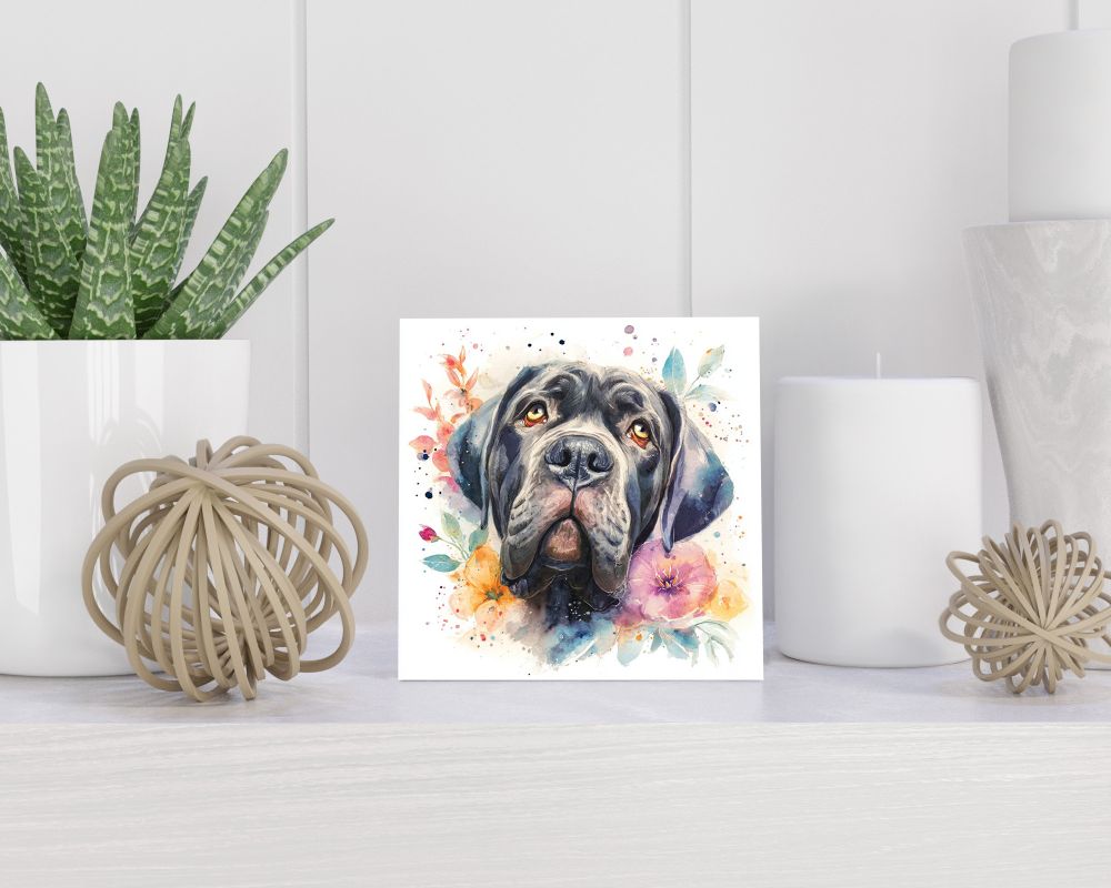 Tegel 15X15 Cm Met Napolitaanse Mastiff Cadeau Decoratie | Tegeltjes Met Tekst | Tegeltjes Met Spreuken | Collega | Oma | Opa | Pensioen | Mama | Papa | Vriend Tegel 15x15 cm Napolitaanse Mastiff