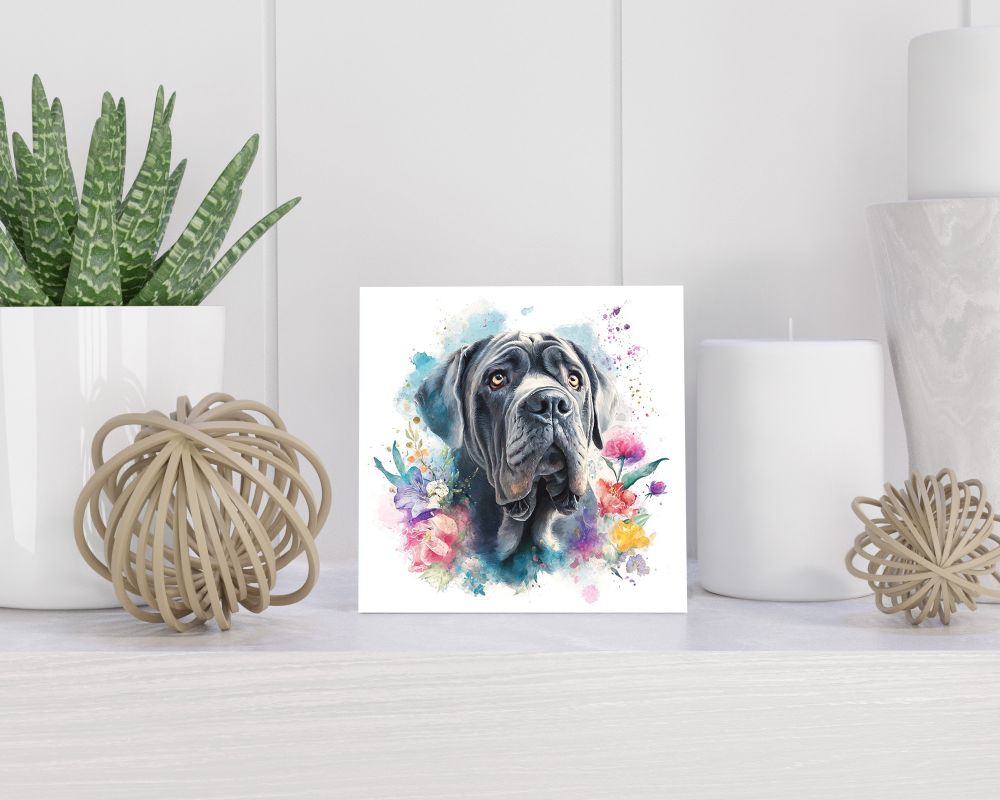Tegel 15X15 Cm Met Napolitaanse Mastiff Cadeau Decoratie | Tegeltjes Met Tekst | Tegeltjes Met Spreuken | Collega | Oma | Opa | Pensioen | Mama | Papa | Vriend Tegel 15x15 cm Napolitaanse Mastiff
