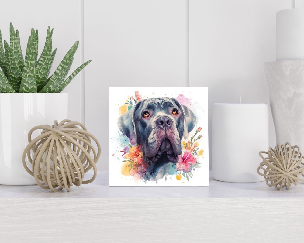 Tegel 15X15 Cm Met Napolitaanse Mastiff Cadeau Decoratie | Tegeltjes Met Tekst | Tegeltjes Met Spreuken | Collega | Oma | Opa | Pensioen | Mama | Papa | Vriend Tegel 15x15 cm Napolitaanse Mastiff