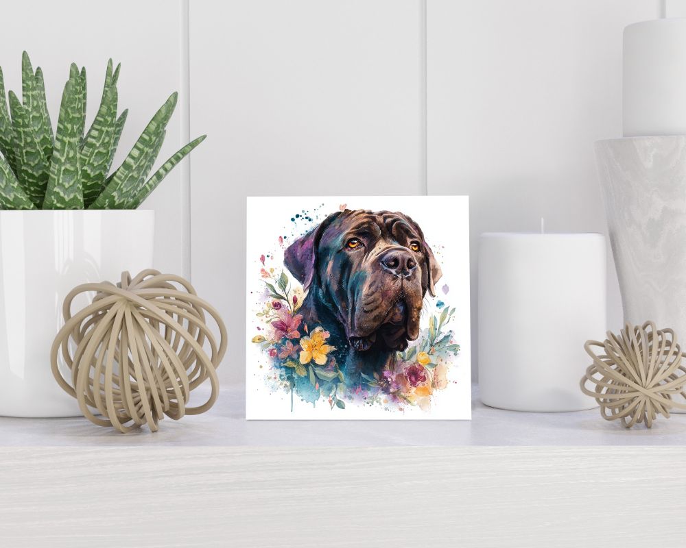 Tegel 15X15 Cm Met Napolitaanse Mastiff Cadeau Decoratie | Tegeltjes Met Tekst | Tegeltjes Met Spreuken | Collega | Oma | Opa | Pensioen | Mama | Papa | Vriend Tegel 15x15 cm Napolitaanse Mastiff