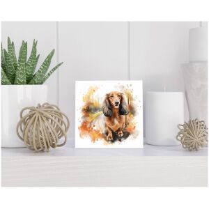 Tegel 15x15 cm Teckel Langhaar