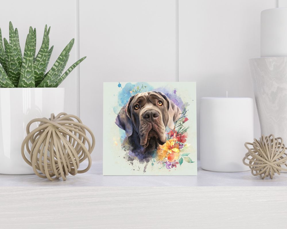 Tegel 15X15 Cm Met Napolitaanse Mastiff Cadeau Decoratie | Tegeltjes Met Tekst | Tegeltjes Met Spreuken | Collega | Oma | Opa | Pensioen | Mama | Papa | Vriend Tegel 15x15 cm Napolitaanse Mastiff