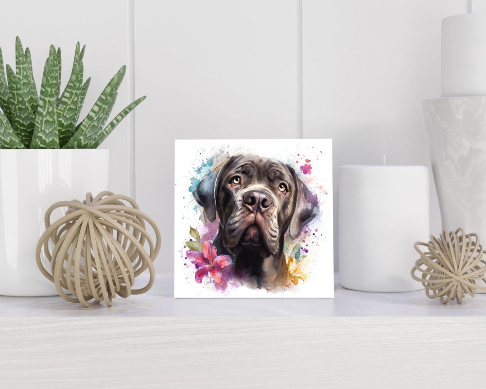 Tegel 15X15 Cm Met Napolitaanse Mastiff Cadeau Decoratie | Tegeltjes Met Tekst | Tegeltjes Met Spreuken | Collega | Oma | Opa | Pensioen | Mama | Papa | Vriend Tegel 15x15 cm Napolitaanse Mastiff