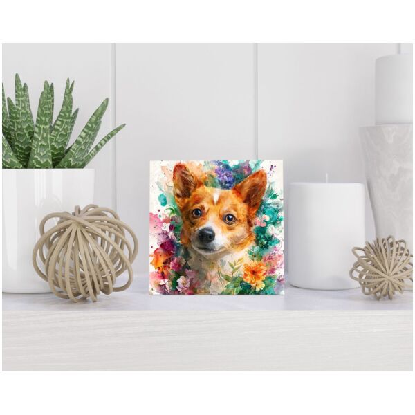 Tegel 15X15 Cm Met Noorse Lundehond Cadeau Decoratie | Tegeltjes Met Tekst | Tegeltjes Met Spreuken | Collega | Oma | Opa | Pensioen | Mama | Papa | Vriend Tegel 15x15 cm Noorse Lundehond