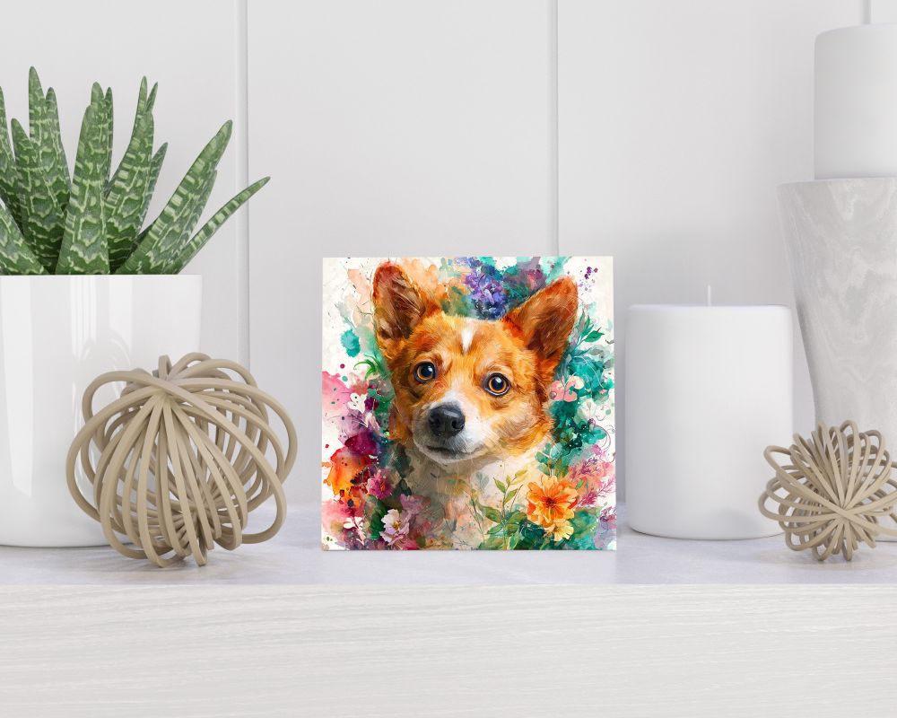 Tegel 15X15 Cm Met Noorse Lundehond Cadeau Decoratie | Tegeltjes Met Tekst | Tegeltjes Met Spreuken | Collega | Oma | Opa | Pensioen | Mama | Papa | Vriend Tegel 15x15 cm Noorse Lundehond
