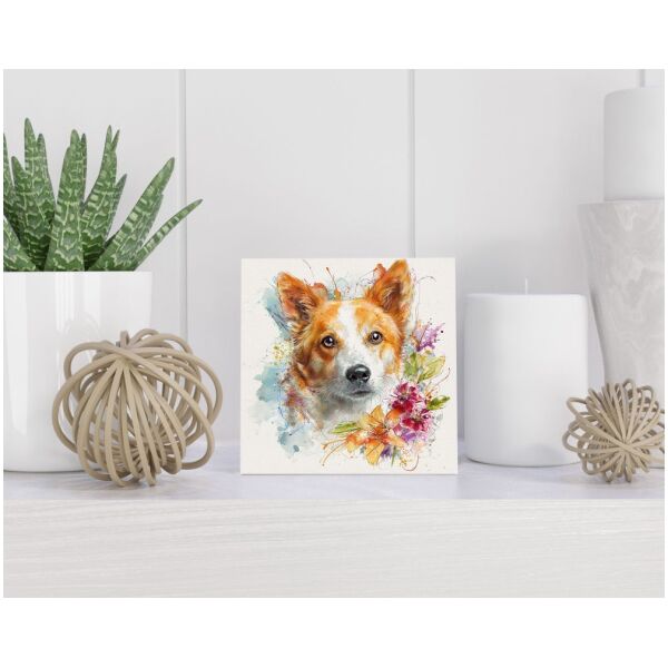 Tegel 15X15 Cm Met Noorse Lundehond Cadeau Decoratie | Tegeltjes Met Tekst | Tegeltjes Met Spreuken | Collega | Oma | Opa | Pensioen | Mama | Papa | Vriend Tegel 15x15 cm Noorse Lundehond