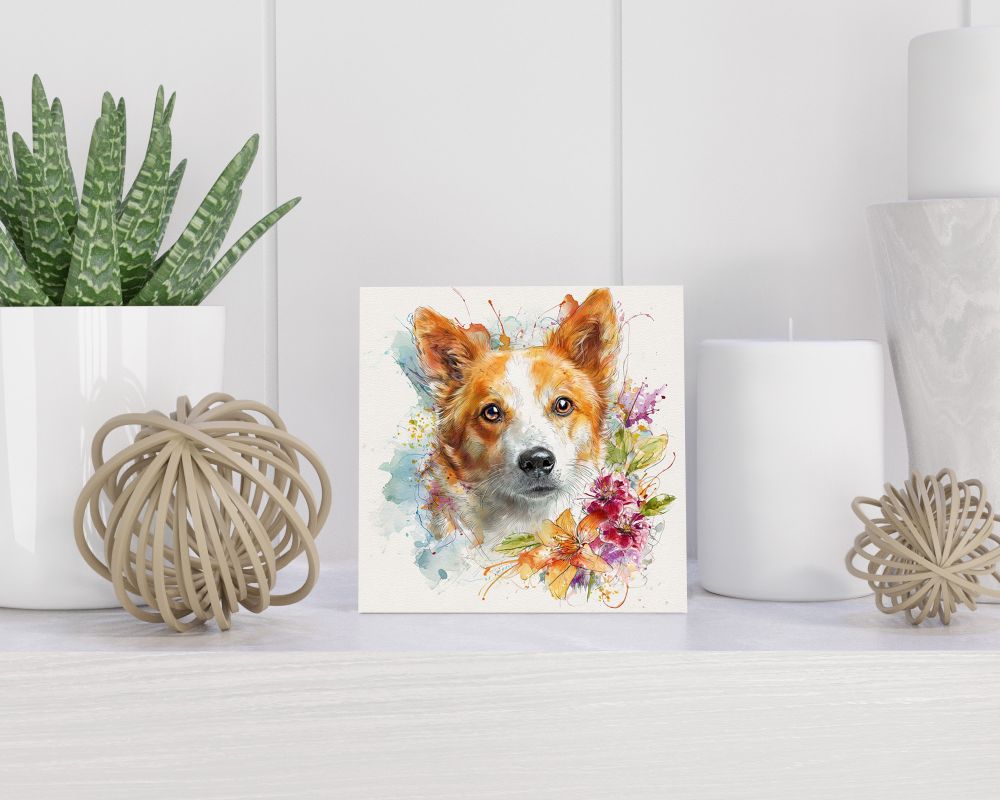 Tegel 15X15 Cm Met Noorse Lundehond Cadeau Decoratie | Tegeltjes Met Tekst | Tegeltjes Met Spreuken | Collega | Oma | Opa | Pensioen | Mama | Papa | Vriend Tegel 15x15 cm Noorse Lundehond