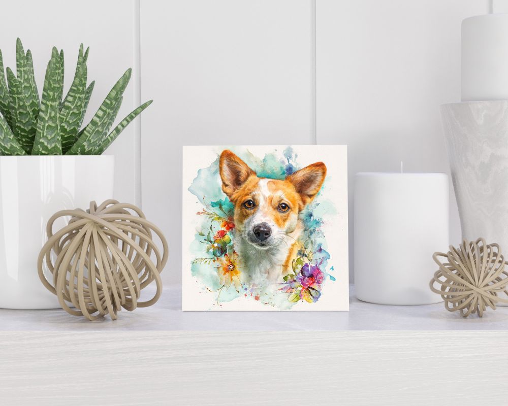 Tegel 15X15 Cm Met Noorse Lundehond Cadeau Decoratie | Tegeltjes Met Tekst | Tegeltjes Met Spreuken | Collega | Oma | Opa | Pensioen | Mama | Papa | Vriend Tegel 15x15 cm Noorse Lundehond