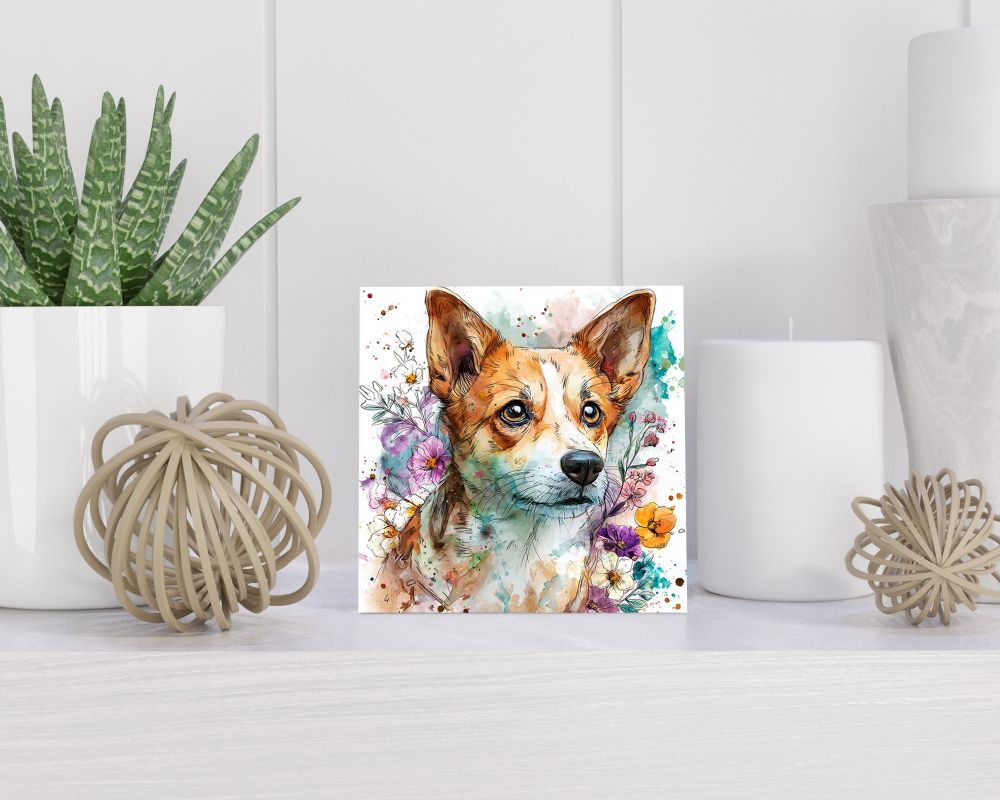 Tegel 15X15 Cm Met Noorse Lundehond Cadeau Decoratie | Tegeltjes Met Tekst | Tegeltjes Met Spreuken | Collega | Oma | Opa | Pensioen | Mama | Papa | Vriend Tegel 15x15 cm Noorse Lundehond