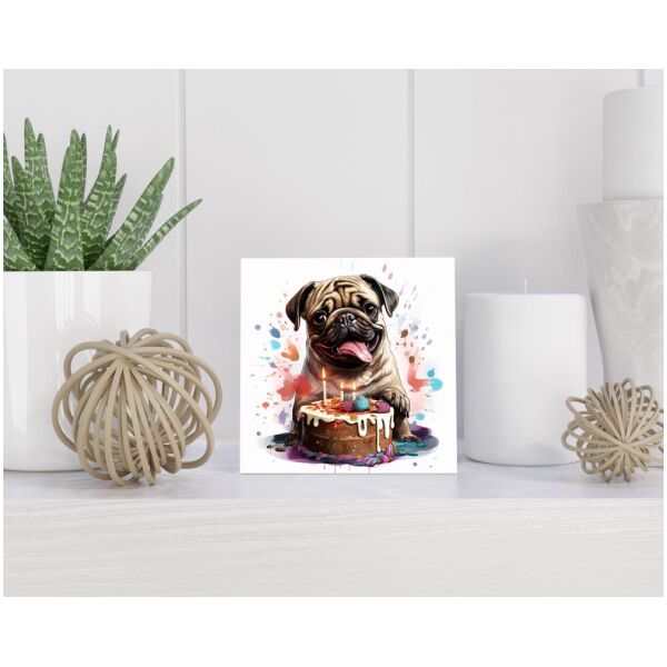 Tegel 15x15 cm Mopshond