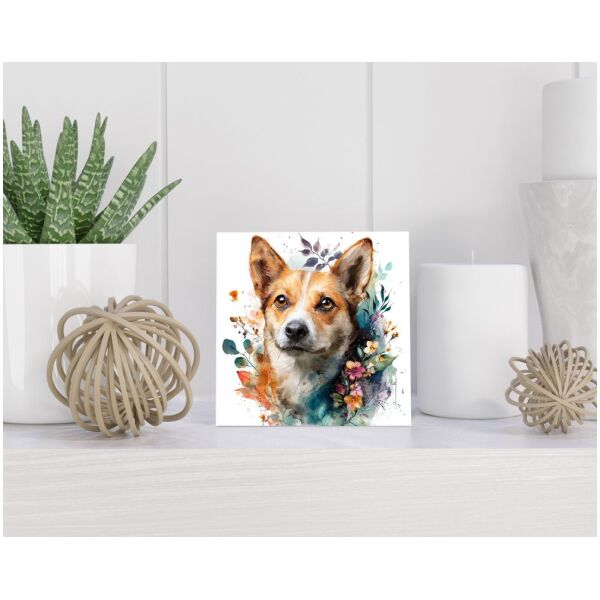 Tegel 15X15 Cm Met Noorse Lundehond Cadeau Decoratie | Tegeltjes Met Tekst | Tegeltjes Met Spreuken | Collega | Oma | Opa | Pensioen | Mama | Papa | Vriend Tegel 15x15 cm Noorse Lundehond