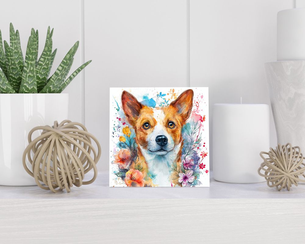 Tegel 15X15 Cm Met Noorse Lundehond Cadeau Decoratie | Tegeltjes Met Tekst | Tegeltjes Met Spreuken | Collega | Oma | Opa | Pensioen | Mama | Papa | Vriend Tegel 15x15 cm Noorse Lundehond