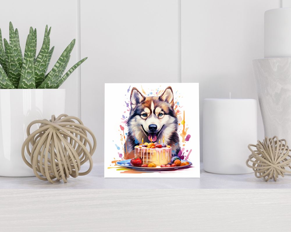 Tegel 15X15 Cm Met Siberian Husky Cadeau Decoratie | Tegeltjes Met Tekst | Tegeltjes Met Spreuken | Collega | Oma | Opa | Pensioen | Mama | Papa | Vriend Tegel 15x15 cm Siberian Husky