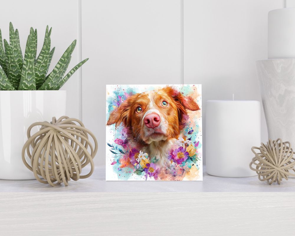 Tegel 15X15 Cm Met Nova Scotia Duck Tolling Retriever Cadeau Decoratie | Tegeltjes Met Tekst | Tegeltjes Met Spreuken | Collega | Oma | Opa | Pensioen | Mama | Papa | Vriend Tegel 15x15 cm Nova Scotia Duck Tolling Retriever