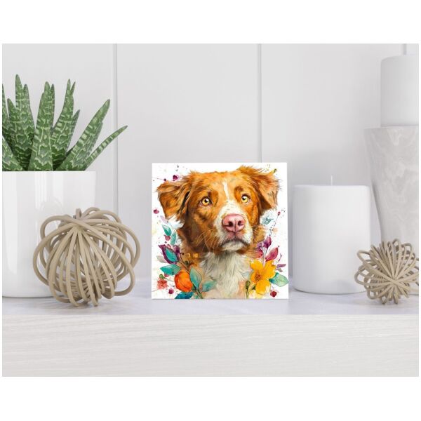 Tegel 15X15 Cm Met Nova Scotia Duck Tolling Retriever Cadeau Decoratie | Tegeltjes Met Tekst | Tegeltjes Met Spreuken | Collega | Oma | Opa | Pensioen | Mama | Papa | Vriend Tegel 15x15 cm Nova Scotia Duck Tolling Retriever