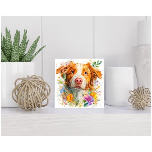 Tegel 15X15 Cm Met Nova Scotia Duck Tolling Retriever Cadeau Decoratie | Tegeltjes Met Tekst | Tegeltjes Met Spreuken | Collega | Oma | Opa | Pensioen | Mama | Papa | Vriend Tegel 15x15 cm Nova Scotia Duck Tolling Retriever