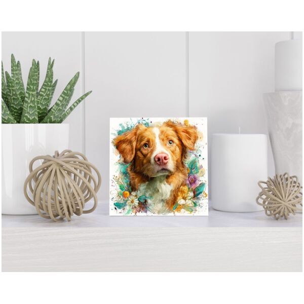 Tegel 15X15 Cm Met Nova Scotia Duck Tolling Retriever Cadeau Decoratie | Tegeltjes Met Tekst | Tegeltjes Met Spreuken | Collega | Oma | Opa | Pensioen | Mama | Papa | Vriend Tegel 15x15 cm Nova Scotia Duck Tolling Retriever