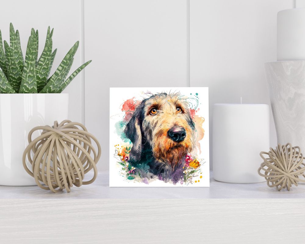 Tegel 15X15 Cm Met Otterhound Cadeau Decoratie | Tegeltjes Met Tekst | Tegeltjes Met Spreuken | Collega | Oma | Opa | Pensioen | Mama | Papa | Vriend Tegel 15x15 cm Otterhound