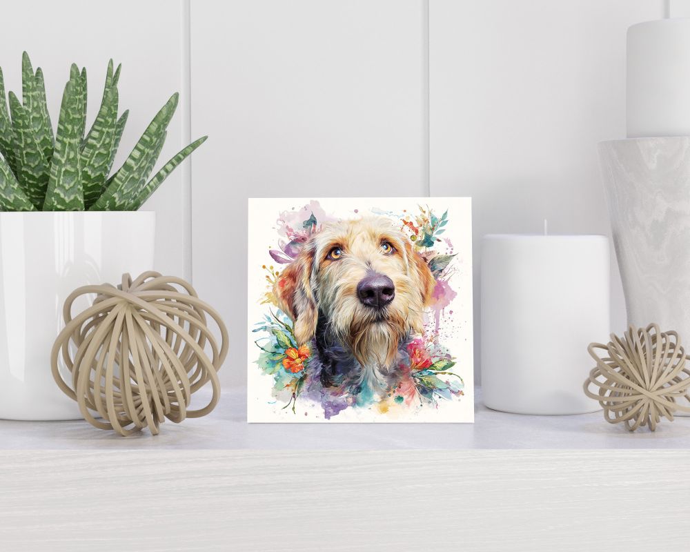 Tegel 15X15 Cm Met Otterhound Cadeau Decoratie | Tegeltjes Met Tekst | Tegeltjes Met Spreuken | Collega | Oma | Opa | Pensioen | Mama | Papa | Vriend Tegel 15x15 cm Otterhound
