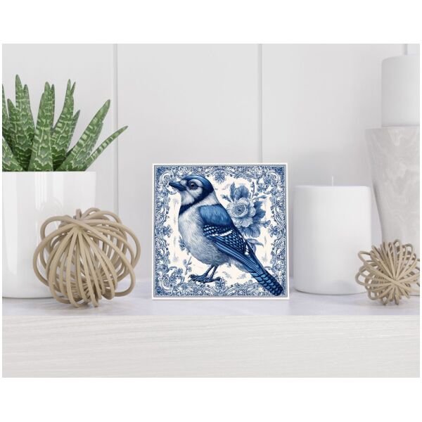 Tegel 15X15 Cm Met Delfts Blauw Cadeau Decoratie | Tegeltjes Met Tekst | Tegeltjes Met Spreuken | Collega | Oma | Opa | Pensioen | Mama | Papa | Vriend Tegel 15x15 cm Delfts blauw