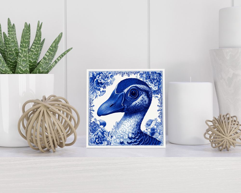 Tegel 15X15 Cm Met Delfts Blauw Cadeau Decoratie | Tegeltjes Met Tekst | Tegeltjes Met Spreuken | Collega | Oma | Opa | Pensioen | Mama | Papa | Vriend Tegel 15x15 cm Delfts blauw