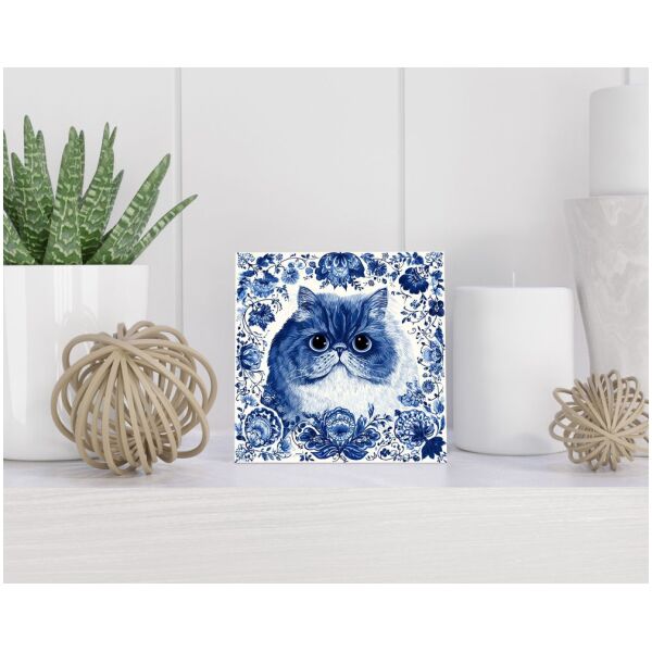 Tegel 15X15 Cm Met Delfts Blauw Cadeau Decoratie | Tegeltjes Met Tekst | Tegeltjes Met Spreuken | Collega | Oma | Opa | Pensioen | Mama | Papa | Vriend Tegel 15x15 cm Delfts blauw