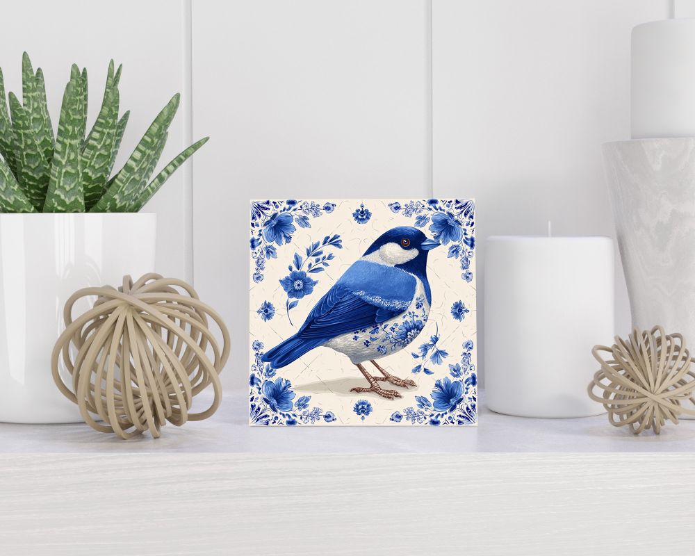 Tegel 15X15 Cm Met Delfts Blauw Cadeau Decoratie | Tegeltjes Met Tekst | Tegeltjes Met Spreuken | Collega | Oma | Opa | Pensioen | Mama | Papa | Vriend Tegel 15x15 cm Delfts blauw