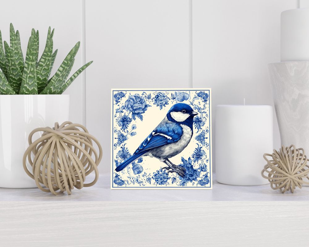 Tegel 15X15 Cm Met Delfts Blauw Cadeau Decoratie | Tegeltjes Met Tekst | Tegeltjes Met Spreuken | Collega | Oma | Opa | Pensioen | Mama | Papa | Vriend Tegel 15x15 cm Delfts blauw